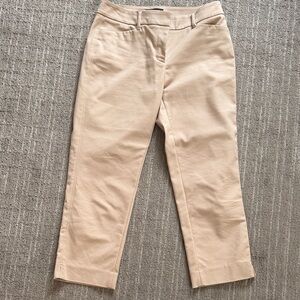 White House Black Market Beige Straight Crop Pants